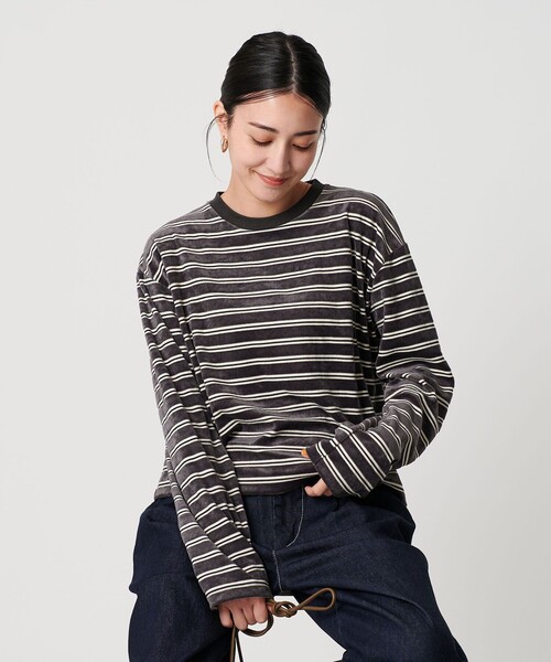 tシャツ ポリエステルコットン ベロアボーダー ロングスリーブTシャツ レディース | BEAUTY＆YOUTH UNITED ARROWS | 08