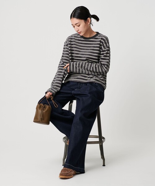 tシャツ ポリエステルコットン ベロアボーダー ロングスリーブTシャツ レディース | BEAUTY＆YOUTH UNITED ARROWS | 09