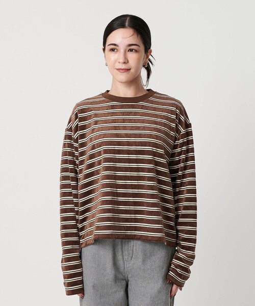 tシャツ ポリエステルコットン ベロアボーダー ロングスリーブTシャツ レディース | BEAUTY＆YOUTH UNITED ARROWS | 10
