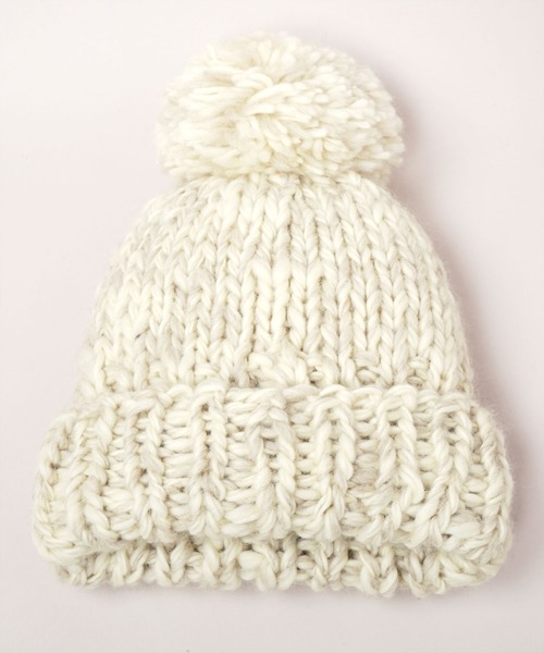 CA4LA（カシラ） ニット帽 ニットキャップ HAND KNITTED BIG POMPOM