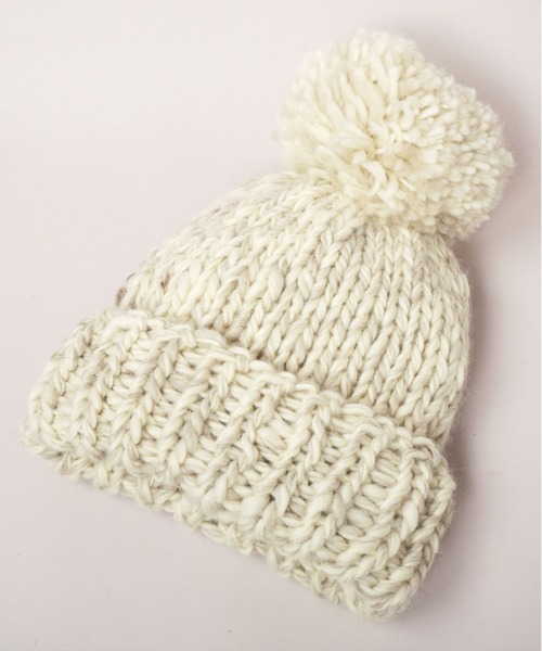 CA4LA（カシラ） ニット帽 ニットキャップ HAND KNITTED BIG POMPOM