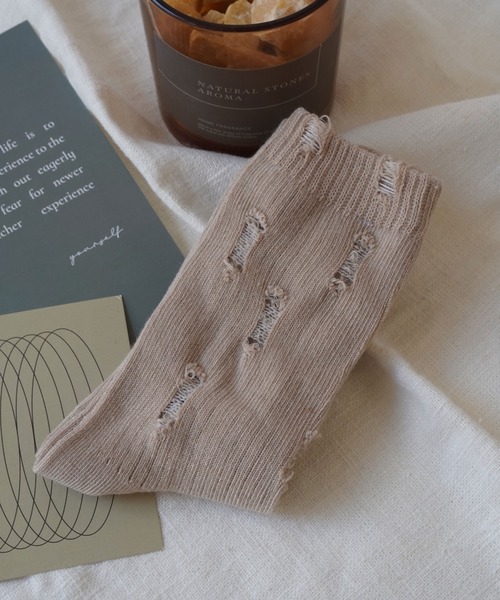 靴下 「 ammy. / エイミードット 」 ダメージ ソックス レディース