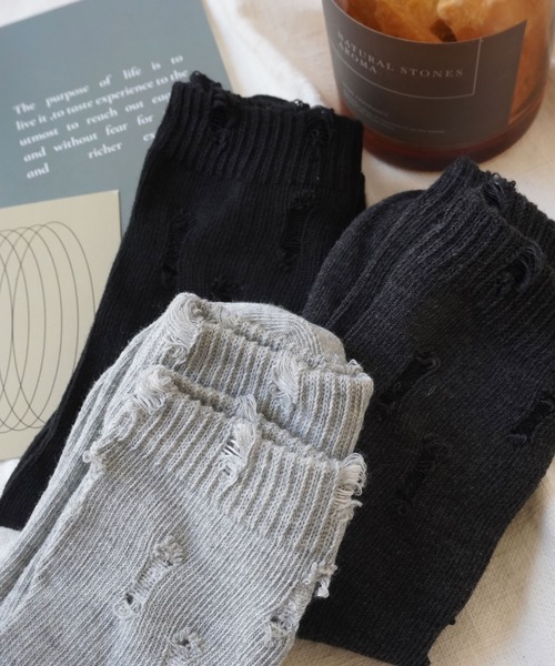 靴下 「 ammy. / エイミードット 」 ダメージ ソックス レディース