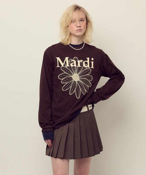 Mardi Mercredi マルディメクルディ メッシュ ロンT 長袖 花 Mardi