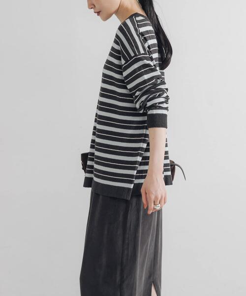マルニ 21AW タートルネックニット セーター 長袖 ボーダー 40 黒 URBAN RESEARCH（アーバンリサーチ） ニット セーター マルチボーダー
