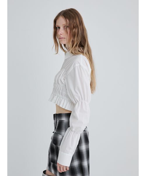 SORIN（ソリン） ブラウス シャツ Shirring Cropped Shirt