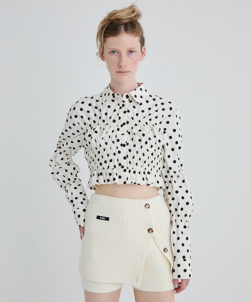 SORIN（ソリン） ブラウス シャツ Shirring Cropped Shirt 