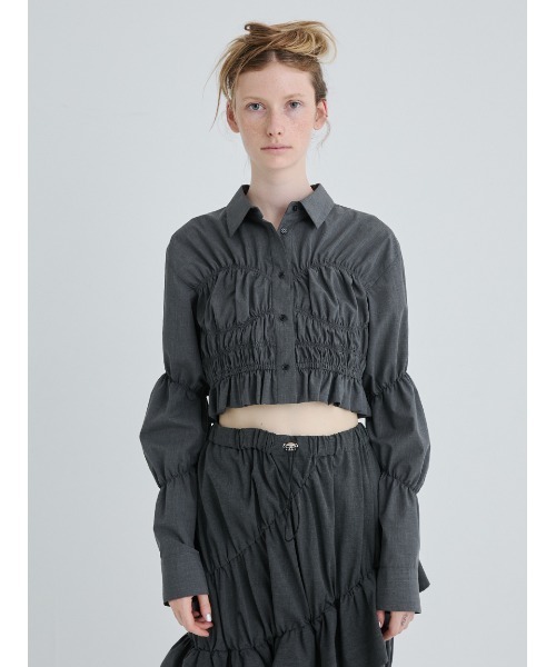 SORIN（ソリン） ブラウス シャツ Shirring Cropped Shirt