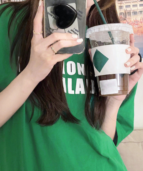 「Amulet」 半袖ワンピース L グリーン レディース_画像7