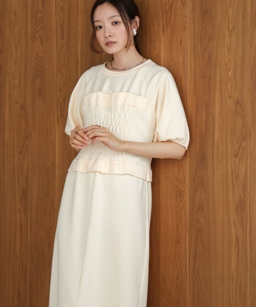 「Bab」 半袖ワンピース M チャコールグレー レディース_画像3