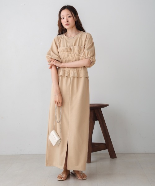 「Bab」 半袖ワンピース M チャコールグレー レディース_画像9