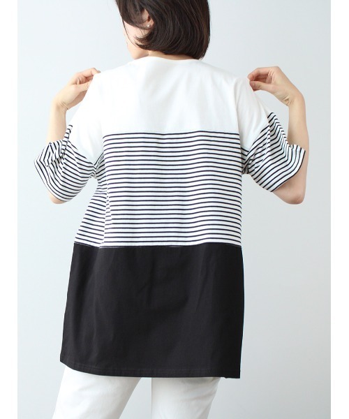 「MB mint breeze」 半袖カットソー 4L オフホワイト レディース_画像6