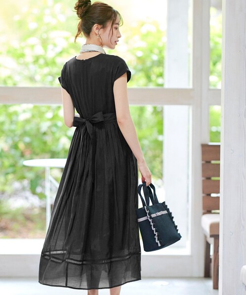 「Tiaclasse」 半袖ワンピース L サックスブルー レディース_画像4