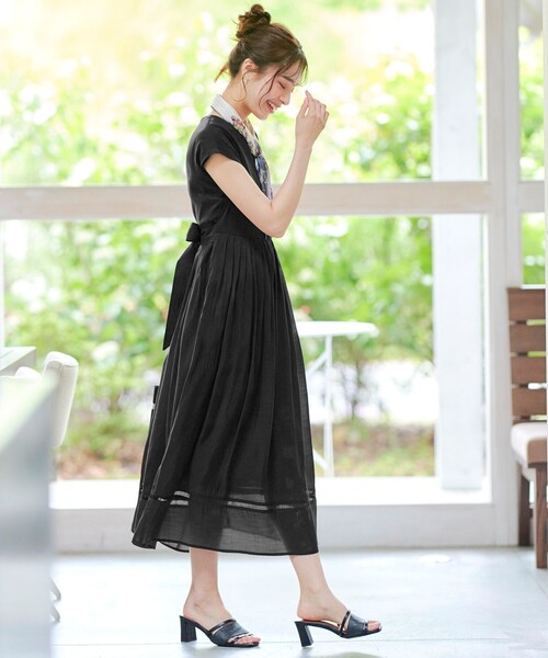 「Tiaclasse」 半袖ワンピース L サックスブルー レディース_画像6