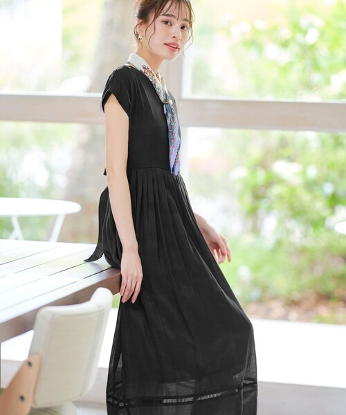 「Tiaclasse」 半袖ワンピース L サックスブルー レディース_画像7