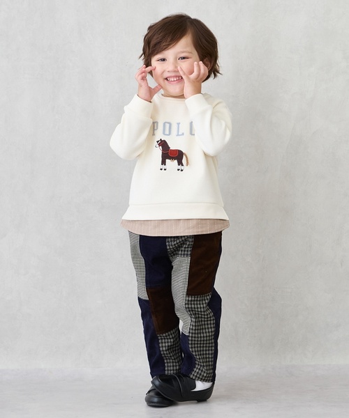 petit main パンツ パッチワークパンツ キッズ 子供服 男の子