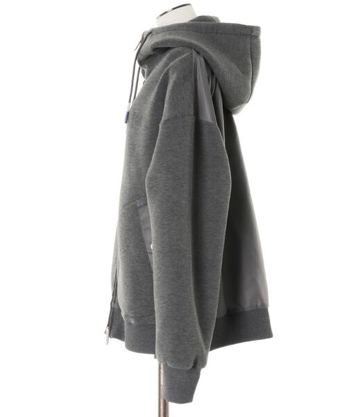 UN3D.（アンスリード） パーカー FABRIC MIX WZIP HOODIE / バイカラー