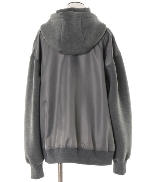 UN3D.（アンスリード） パーカー FABRIC MIX WZIP HOODIE / バイカラー