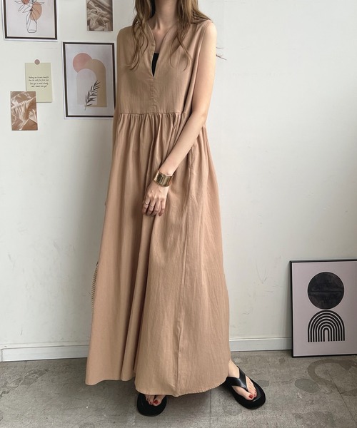 「Futier land」 ノースリーブワンピース FREE ネイビー レディース_画像2