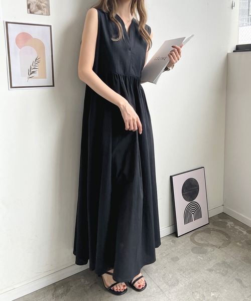 「Futier land」 ノースリーブワンピース FREE ネイビー レディース_画像3