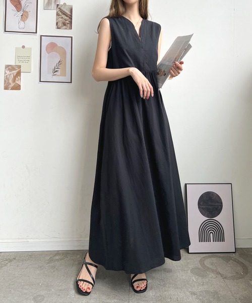 「Futier land」 ノースリーブワンピース FREE ネイビー レディース_画像6