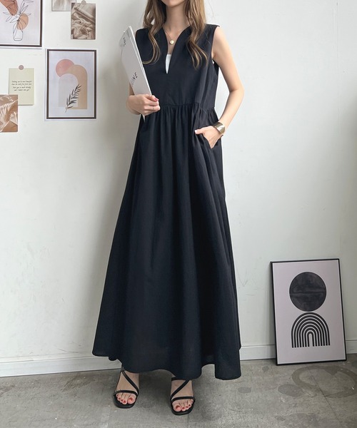 「Futier land」 ノースリーブワンピース FREE ネイビー レディース_画像9