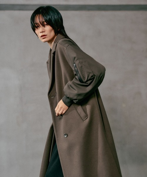 大人気！最終値下げ✴︎今季✴︎新品✴︎レプシィムドッキングロングコート✴︎モカーキ LEPSIM（レプシィム） コート アウター ドッキングロングコート 606787