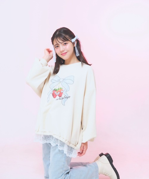 repipi armario（レピピアルマリオ） tシャツ 「ニコラコラボ」レース