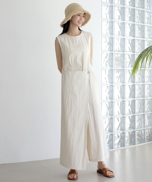 「UNE MANSION」 ノースリーブワンピース FREE ブラック レディース_画像8