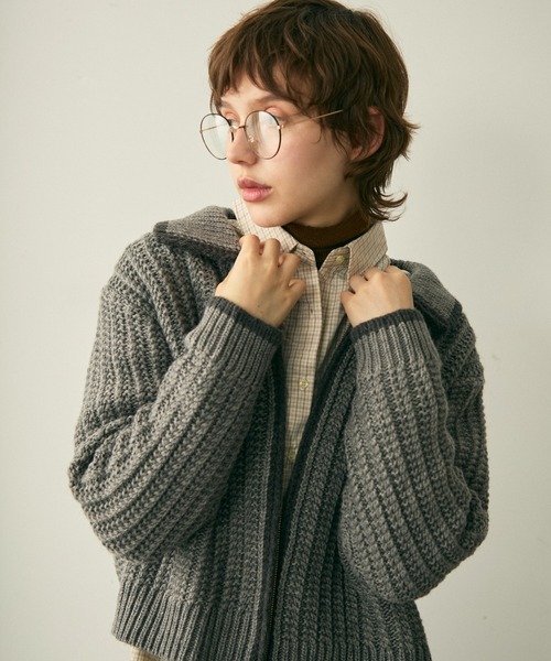 full/fill. カーディガン bicolor zip knit cardigan / バイカラー