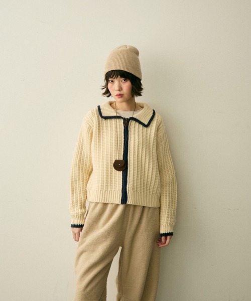 full/fill. カーディガン bicolor zip knit cardigan / バイカラー