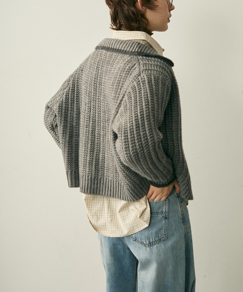 full/fill. カーディガン bicolor zip knit cardigan / バイカラー