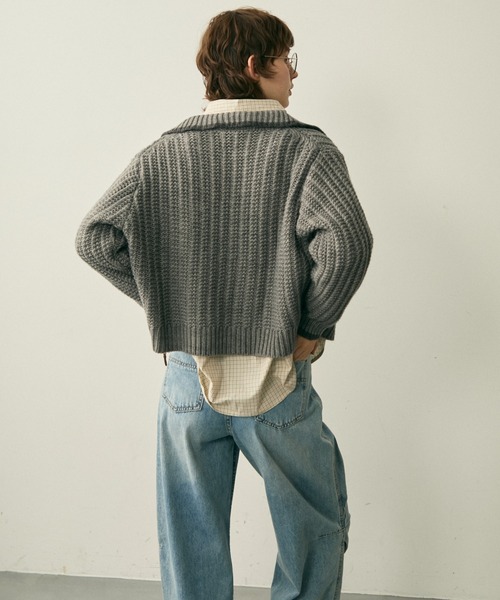 full/fill. カーディガン bicolor zip knit cardigan / バイカラー