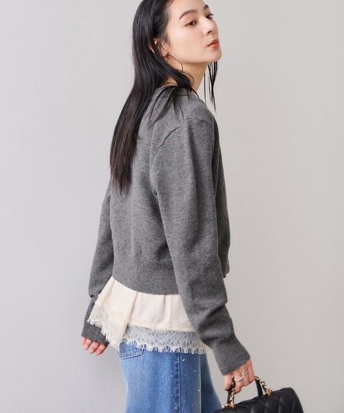 VIS（ビス） カーディガン 衿ファー取り外しカーディガン レディース