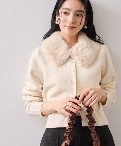 Angelic pretty ハート刺繍カーディガン 襟ファー取外し 美品 VIS（ビス） カーディガン 衿ファー取り外しカーディガン レディース