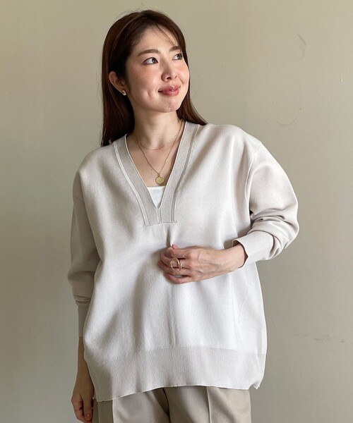 「UNFILO」 長袖ニット MEDIUM ピンク レディース_画像8