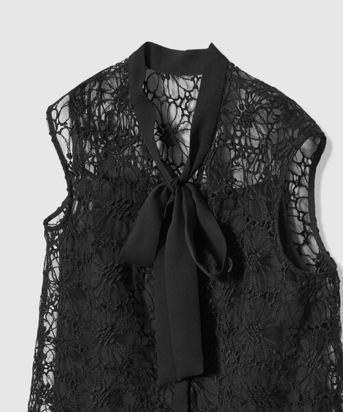 ANAYI（アナイ） ブラウス シャツ フラワー刺繍ボウタイブラウス