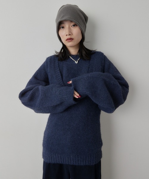HANNE ニット セーター モヘアライクニットプルオーバー レディース