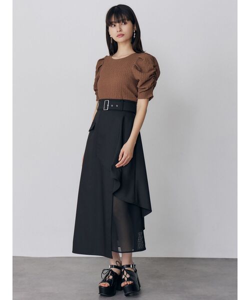 MURUA レイヤードハイウエストスカート MURUA（ムルーア） スカート レイヤードハイウエストスカート