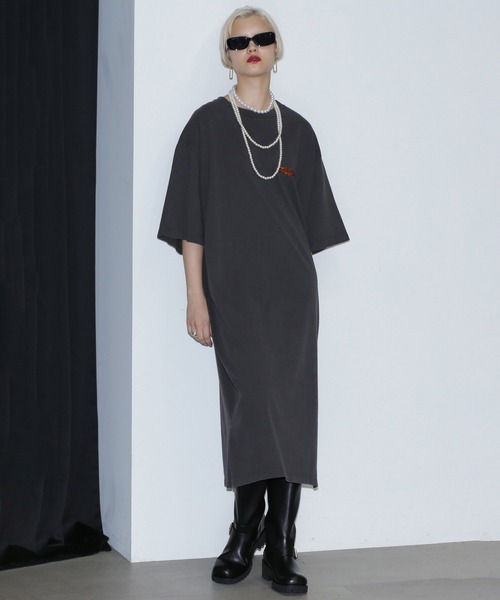 「ROSE BUD」 半袖ワンピース ONE SIZE ブラック レディース_画像3