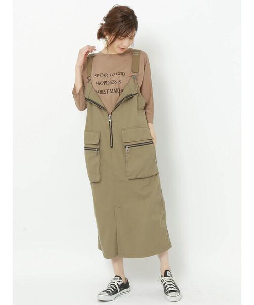 「Editt by YECCA VECCA」 サロペットスカート FREE カーキ レディース_画像5