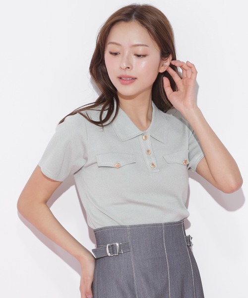 「JILL by JILL STUART」 半袖ニット FREE ホワイト レディース_画像7
