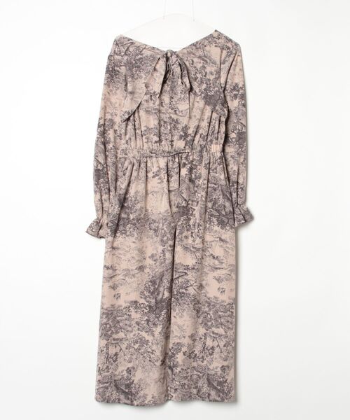 「OLIVE des OLIVE」 花柄長袖ワンピース FREE ブラウン レディース_画像2