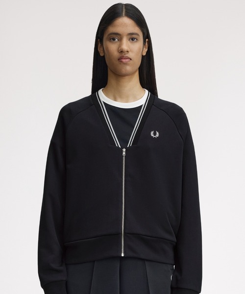 FRED PERRY フレッドペリー　ブラック　スウェット　カーディガン FRED PERRY（フレッドペリー） トレーナー スウェット ジップスルー