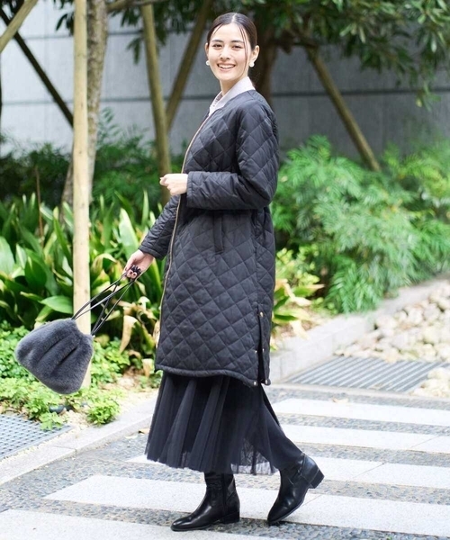 「a.v.v」 ノーカラーコート 38 モカ レディース