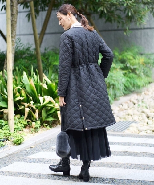 「a.v.v」 ノーカラーコート 38 モカ レディース