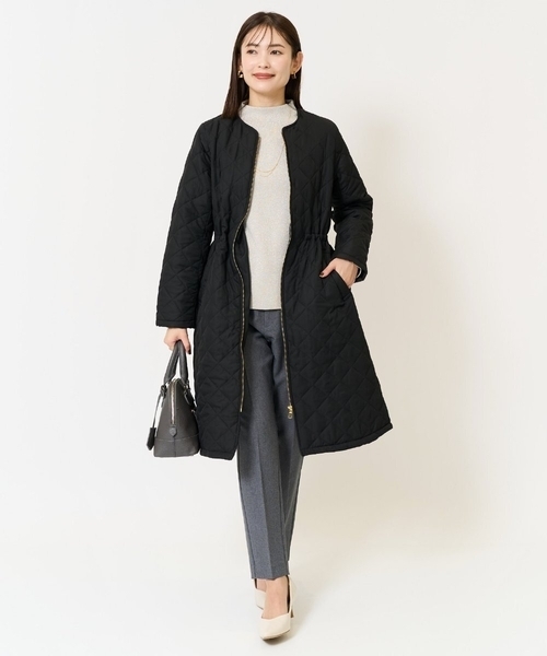 「a.v.v」 ノーカラーコート 38 モカ レディース