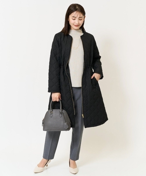 「a.v.v」 ノーカラーコート 38 モカ レディース