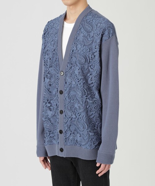 「LOVELESS」 カーディガン M オフホワイト メンズの画像3