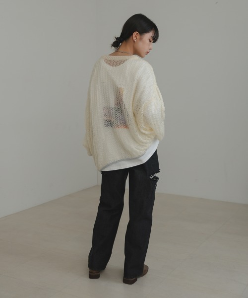 「Bab」 長袖カットソー M オフホワイト レディース_画像8